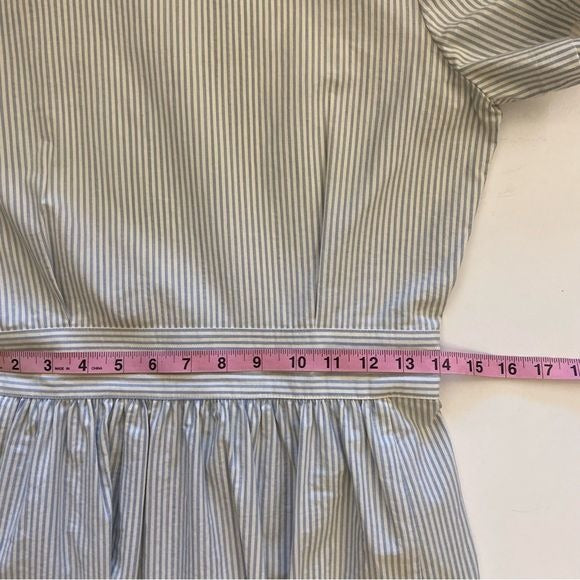 Sezane || Odalie Backless Button Back Midi Dress Blue Ecru Stripe 36 US 4