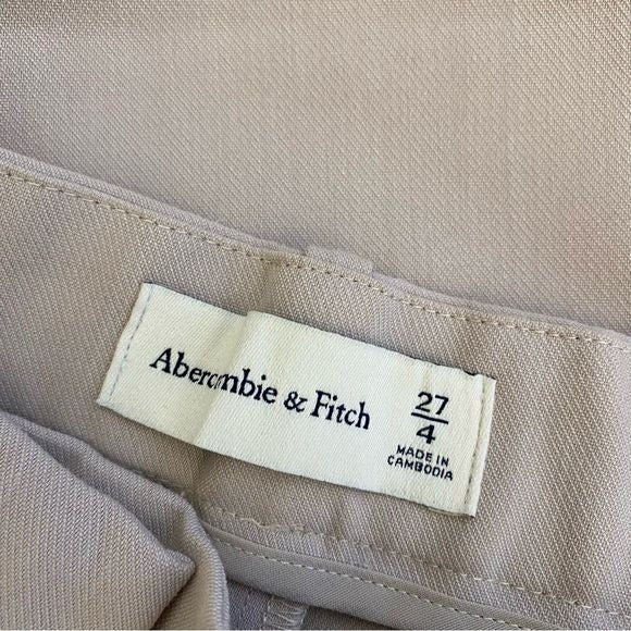 Abercrombie || Sloane Tailored Pant Pleated Trouser in Light Taupe 27 4 NWT