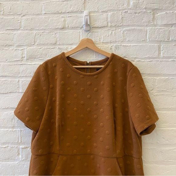 Anthropologie || Hutch Polka Dot Fit and Flare Mini Dress Brown Tan 2X