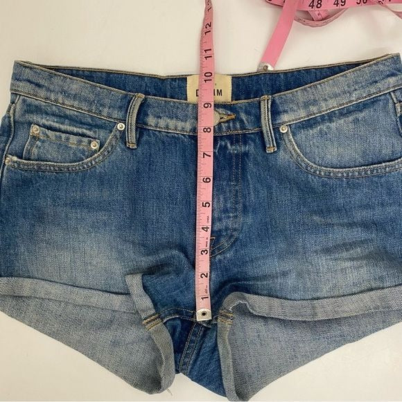 Sezane || Niels Cuffed Denim Jean Shorts Blue 36 US 4