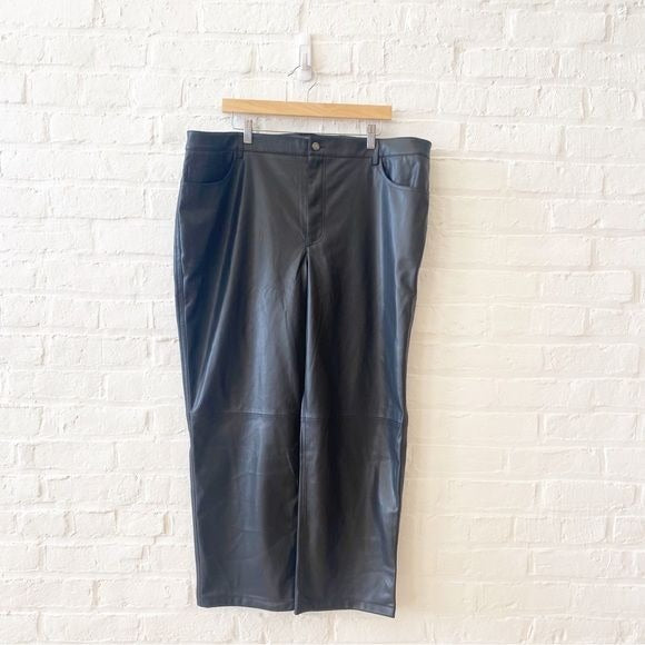 Mango || Lille Trousers Faux Leather Pants Black 18