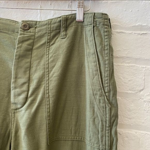 R13 || Wide-leg Utility Pants in Olive Green 28