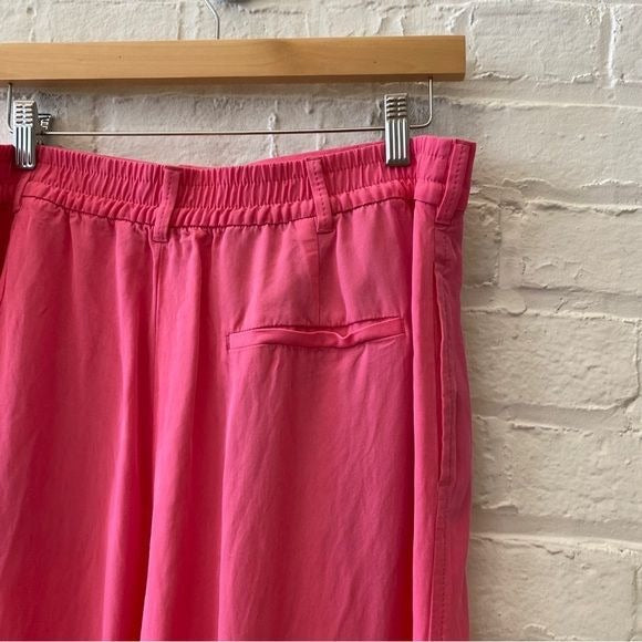 Zara || Wide Leg Trousers Pants Full Length High Rise Large Pink