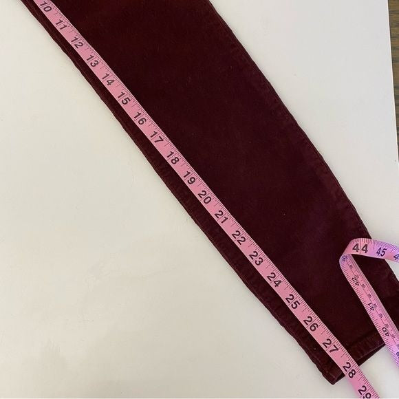 Frame || Le High Skinny Cords Corduroy Bordeaux Burgundy 26