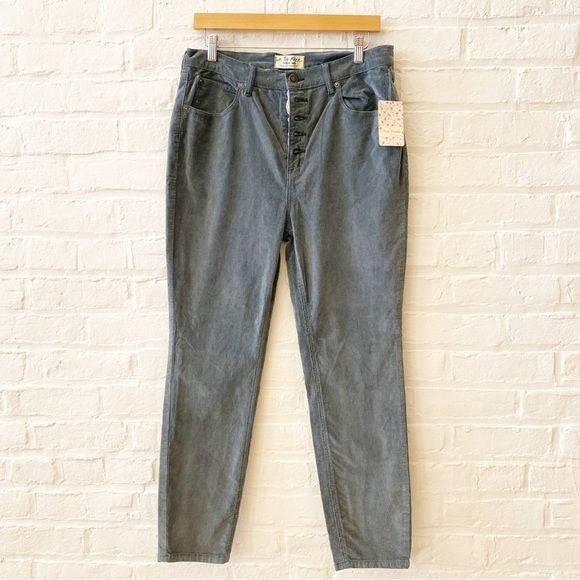 Free People || Sun Chaser Corduroy Skinny Jeans Morning Waves Blue Gray 31 NWT