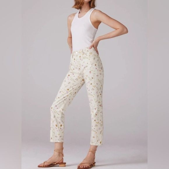 Joe’s Jeans || The Scout Mid Rise Slim Jeans Flower in Your Pocket Cream Floral