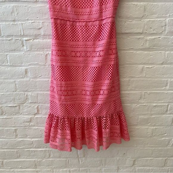 J. Crew || Geometric Lace Midi Dress Pink 0 NWT