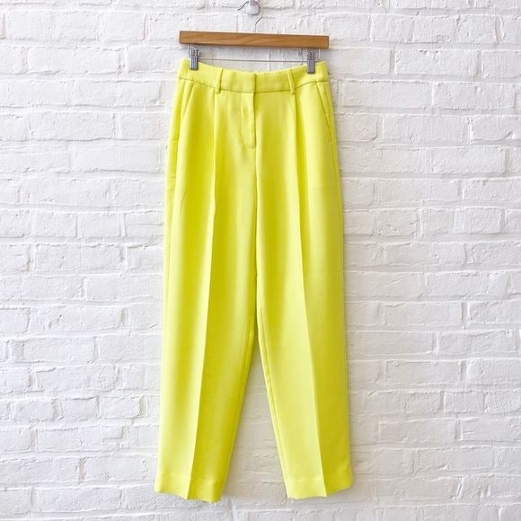 J. Crew || Essential Pant in City Crepe Lemon Sorbet Neon Yellow 0