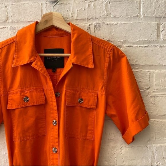 Le Superbe || Kelly Belted Utility Romper Orange 2