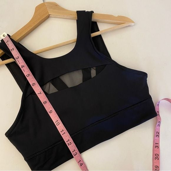 Lululemon || Run The Day Bra Mesh Strappy Black 6