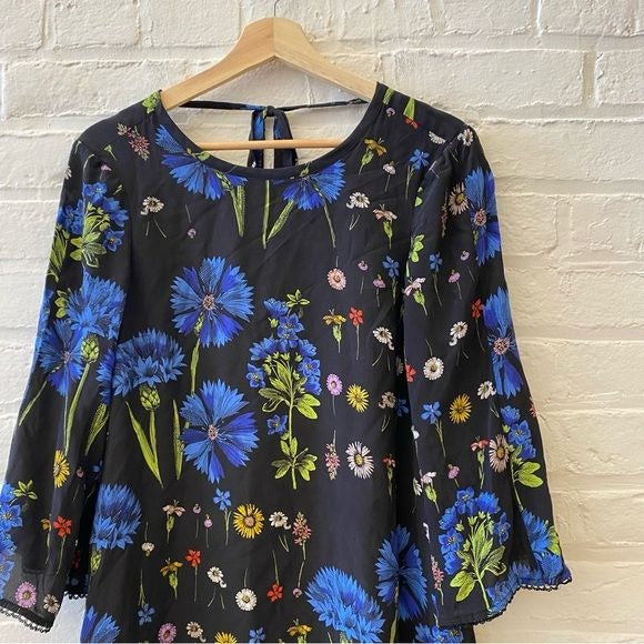 Anthropologie || Maeve Lucinda Dress Silk Floral Black XSP XS Petite