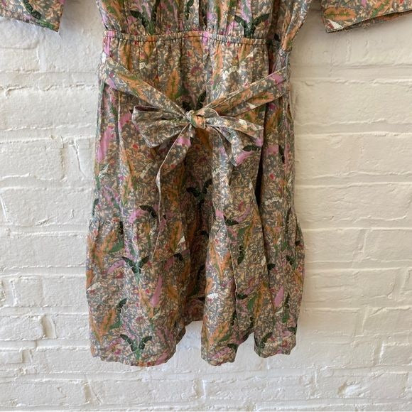 ba&sh || Jasmine Belted Botanical Shirt Dress 0 XS