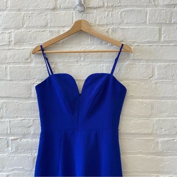 Milly || Kelly Sweetheart Fit & Flare Cocktail Dress Italian Cady Cobalt Blue 2