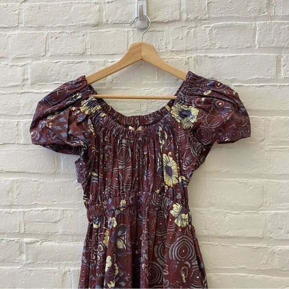 Ulla Johnson || Nanette Dress in Heliotrope Burgundy Purple Floral 0 NWT