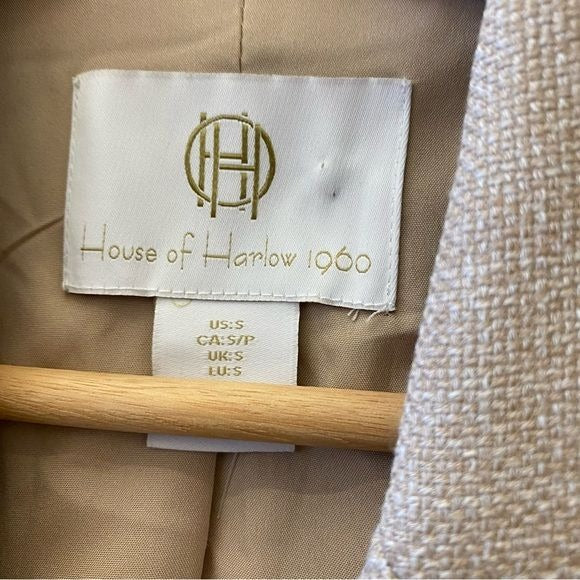 House of Harlow || Oversized Double Breasted Tan Ivory Blazer Small