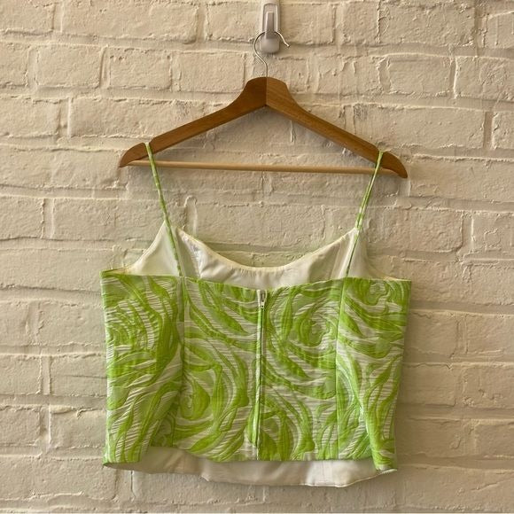 Flores & Flores || Corset Crop Top Tank Floral Green 12