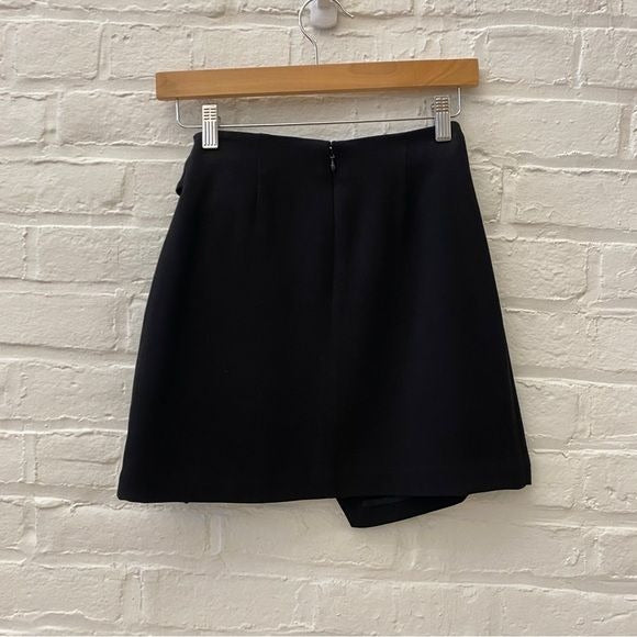 Aritzia || Wilfred Wrap Front Mini Skirt Black 00