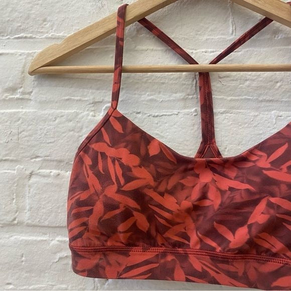 Lululemon || Flow Y Nulu Bra  Light Support A–C CupsSpray Leaf Fireside Red 8