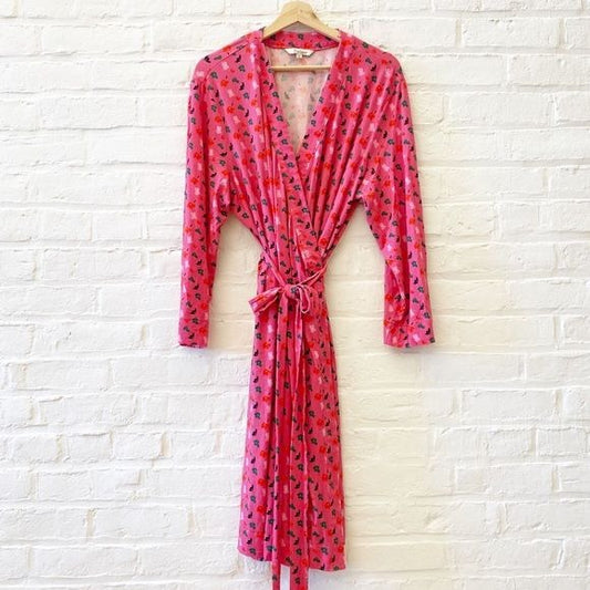 Tucker || Rachel Bamboo Jersey Wrap Dress Floral Pink 2X