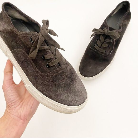 Vince || Copley Suede Platform Sneakers Lace Up Dark Gray 7