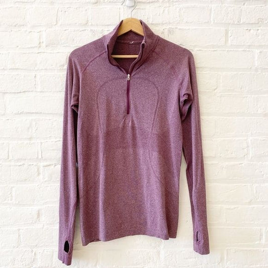 Lululemon || Swiftly Tech 1/2 Zip Heathered Plum Purple 10