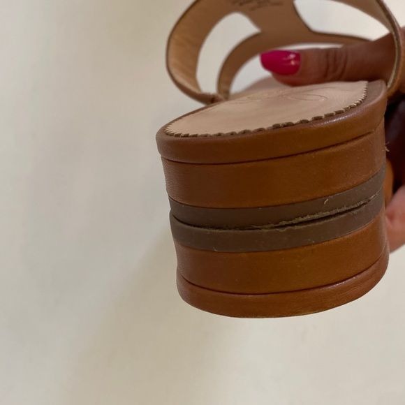 J. Crew || Hazel Leather Cutout Sandals Brown Tan 10