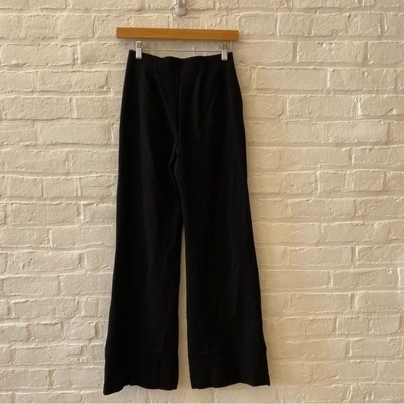 & Other Stories || Ponte Knit Wide Leg Sailor Pants Pull On Black 2