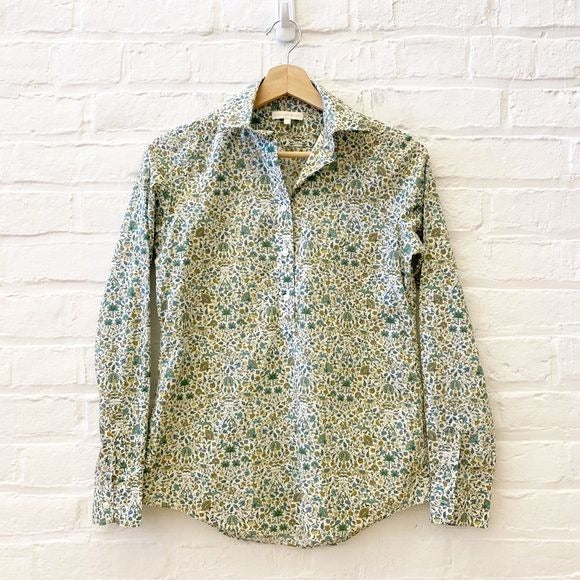 Ann Mashburn || Tomboy Popover Shirt Liberty Imran Tana Lawn Cotton Elephants XS