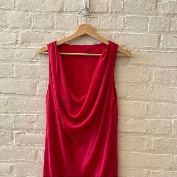 Black Halo || Satin Cowl Neck Dress Pink 8