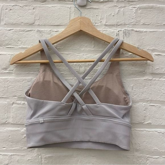 Lululemon || Energy Bra Long Line Ribbed Medium Support B–D Cup Stargaze Gray 6