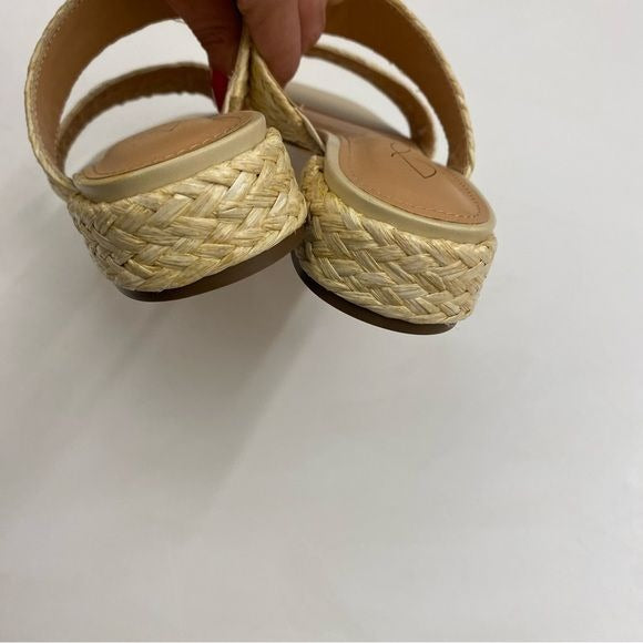 Joie || Niki Raffia Straw Block Heel Sandal Tan 6.5