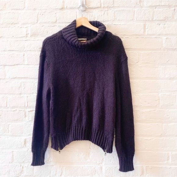 Wooden Ships || Heidi Side Zip Sweater Turtleneck Mohair Blend Purple X/S