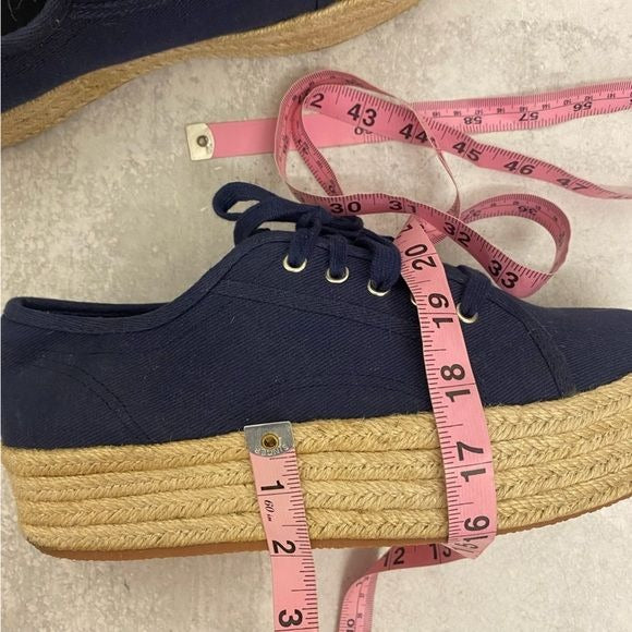 Wild Pair || Sofeya Espadrille Platform Sneakers Navy 9.5