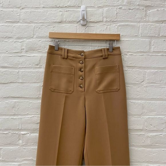 Sezane || Chuck Trousers Pants Camel Tan 38 US 6 NWT