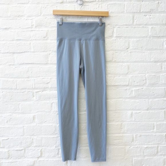 Vuori || Rib Studio Legging Ribbed High Rise Light Cloud Gray Blue Small