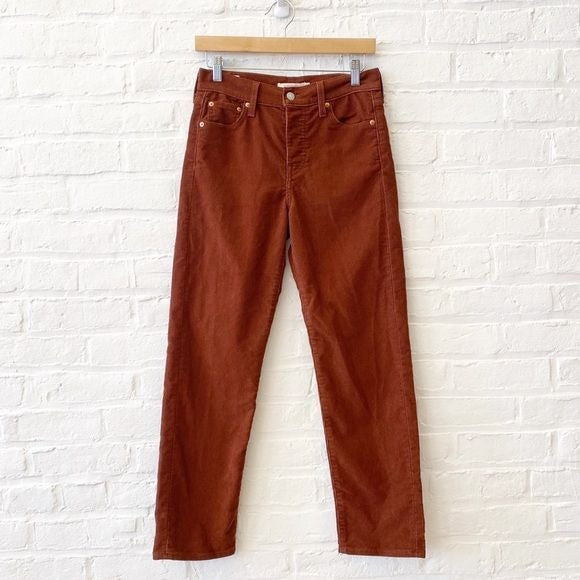 Levi's || Wedgie Straight Corduroy Pants Jeans Rust Orange Brown 26