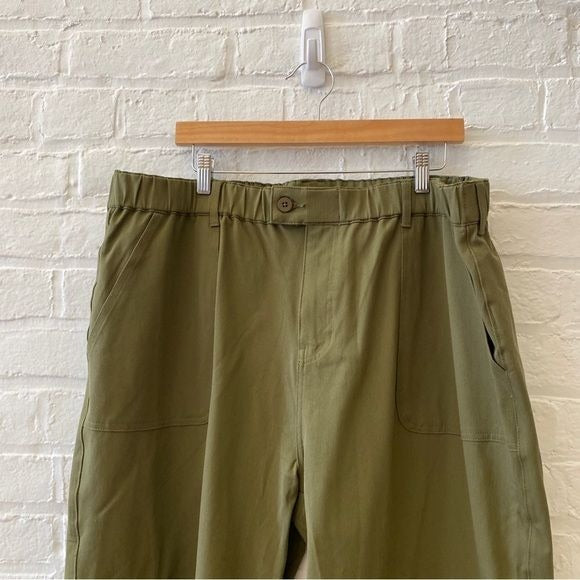 Universal Standard || Karlee Stretch Cotton Twill Cargo Pants in Ivy Green L