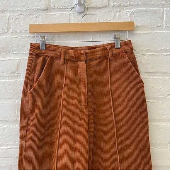 ASTR The Label || Wide Leg Corduroy Pants in Maple Orange Brown XS