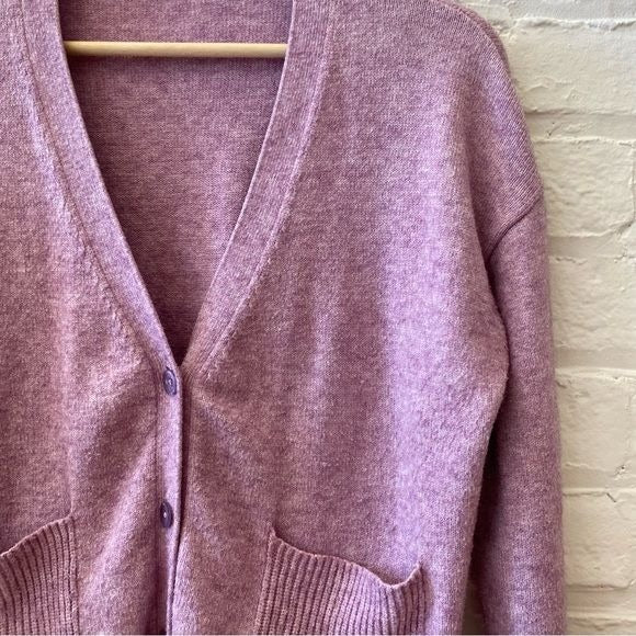 Anthropologie || V-Neck Cardigan with Pockets Lavender Purple XS