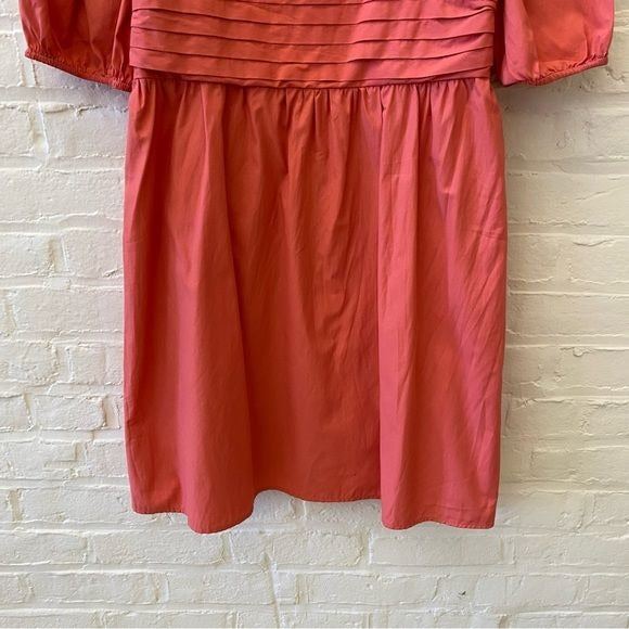 Altar’d State || Puff Sleeve Pintucked Bodice Dress Coral Pink XL