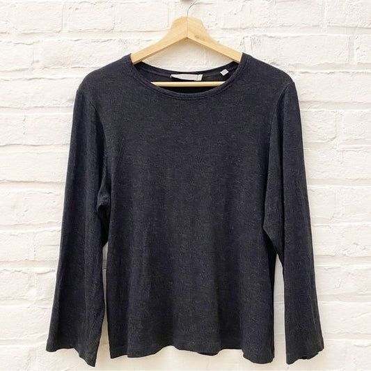 Vince || Full Sleeve Crew Neck Top Dark Gray Size XS