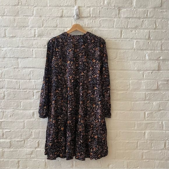 Anthropologie || Maeve Amber Tiered Mini Dress Ditzy Floral Black XS Extra Small