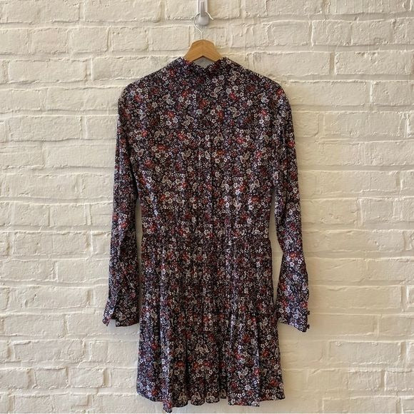 Veronica Beard || Rory Floral Print Silk Pleated Shirt Dress 2