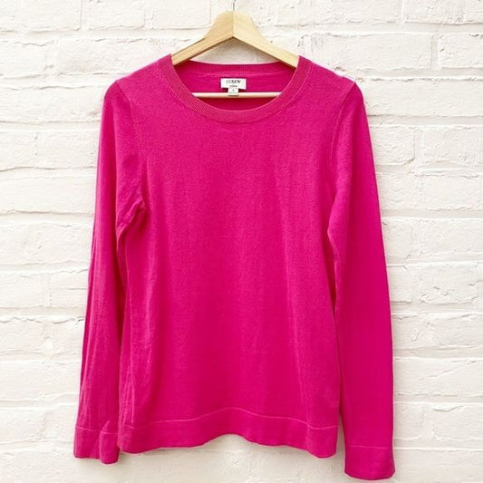 J. Crew || Cotton Teddie Sweater Crewneck Pink Small