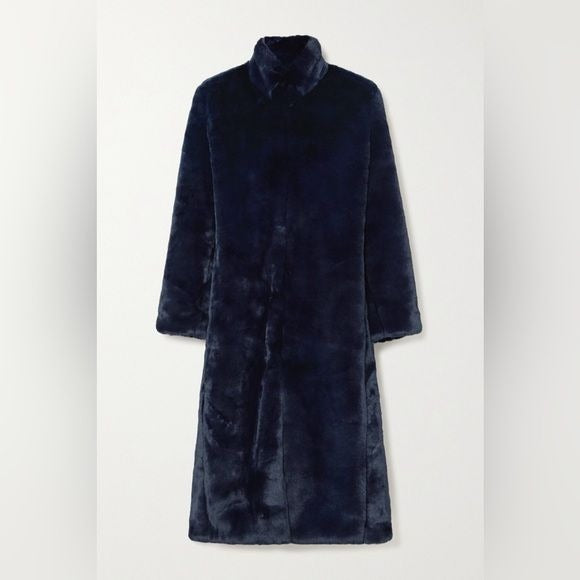 Cefinn || Carly Faux Fur Coat Long Navy Blue US 4