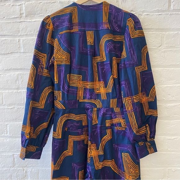 FRNCH || Rachelle Jackie Jumpsuit in Maze Abstract Pattern Orange Purple Blue S