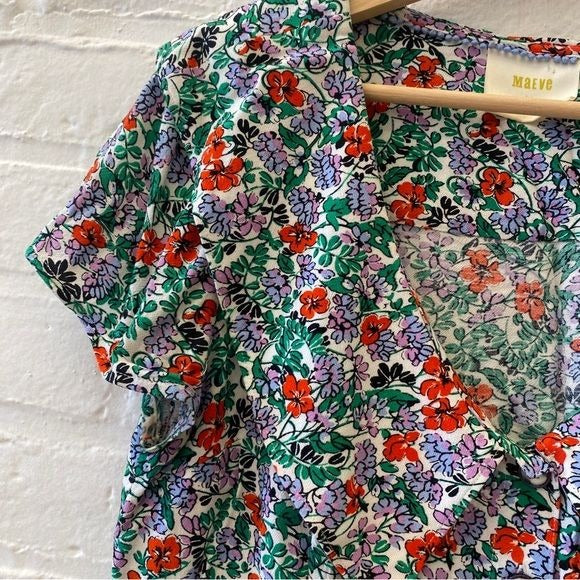 Anthropologie || Maeve Austen Collared Blouse Floral 4