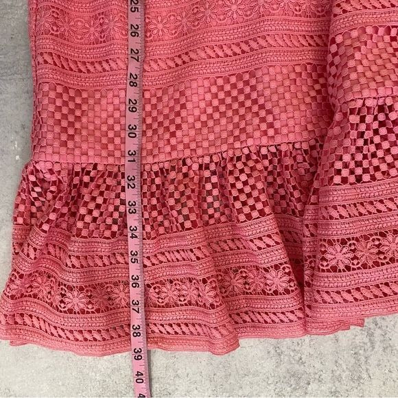 J. Crew || Geometric Lace Midi Dress Pink 0 NWT