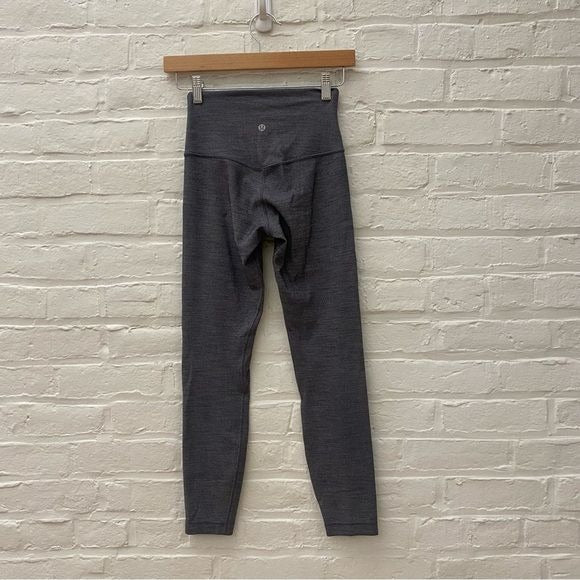 Lululemon || Align Pant II 25" Mini Heathered Herringbone Gray Black 4