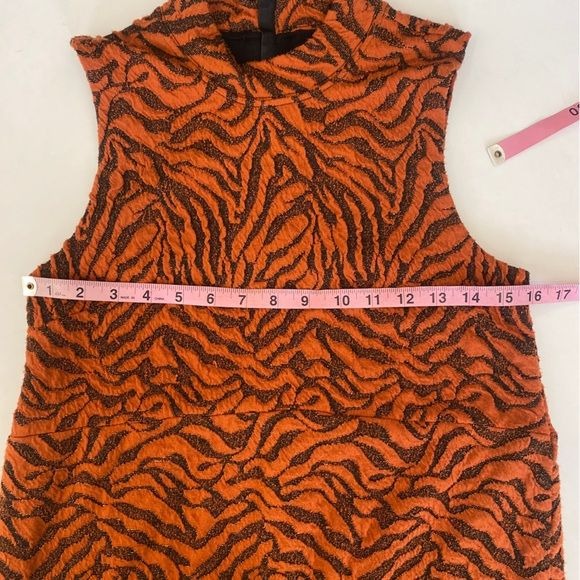 Anthropologie || Brigitte Jacquard Tiger Dress Orange Small